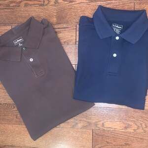 Lot‎ of 2 L.L. Bean Men’s Polo Shirts – Brown XL & Navy XL Tall Cotton